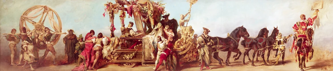 Entwurf für die Jubiläumsprozession von Kaiser Franz Joseph I. von Österreich: Die Textilindustrie, 1879